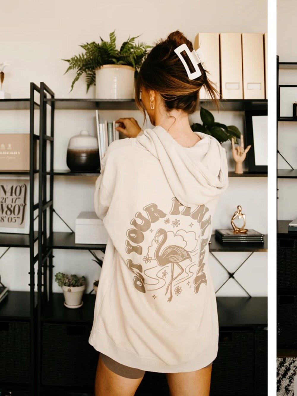 Get Your Pink Back Pigment Dyed Ivory Hoodie